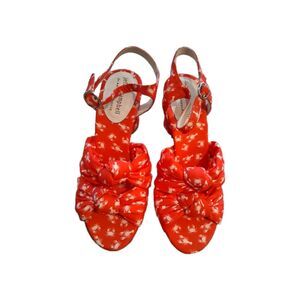 Jeffrey Campbell RED LOBSTER CRAB Women's Knot Strap Heel Sandal US 6.5